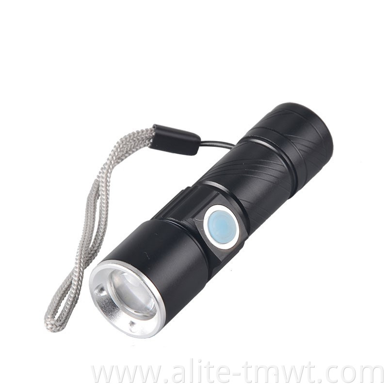Emergency USB Rechargeable Cold White Light Multi-Function Flashlight And LIght